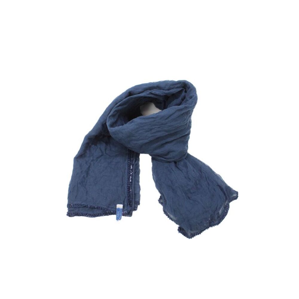 Bajra Womens Sequined Edge Classic Wrap Scarf Blue Size 30" x 30"